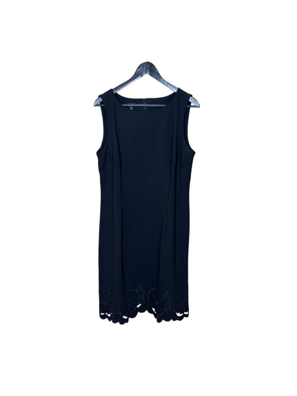 Tablots Black Embroidered Ponte Sleeveless Knee Length Shift Dress 12